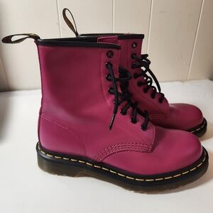 Doc Martens 1460 Women's Fuschia Punk Combat Boots Size 7